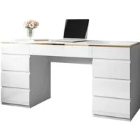 Lookway Schreibtisch AURORA DOUBLE GOLD mit Schubladen (1x Schreibtisch), Breite: 157cm