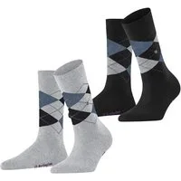 Burlington Socken Everyday Argyle (2 Paar) Einheitsgröße 36-41, Argyle-Muster, gekämmte Baumwolle