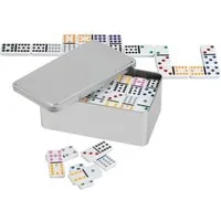 Philos Spiel, Domino - Doppel 12 mit Metallbox