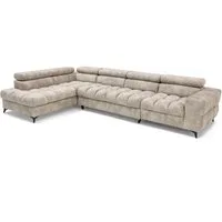 Muffo Ecksofa Pudding Maxi, Elegante starke Steppung, mit Bettkasten, verstellbaren Kopfstützen, mit Schalffunktion
