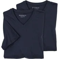 redfield T-Shirt Redfield 2er- Pack XXL V-Ausschnitt Dunkelblau