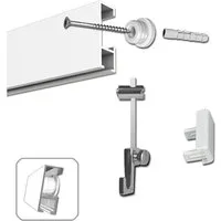 Bilderrahmen Neumann Bilderschienenset Bilderschienen Set 3 m mit Gleiter, Galerieschienen Set, Wandmontage, in weiß oder silber