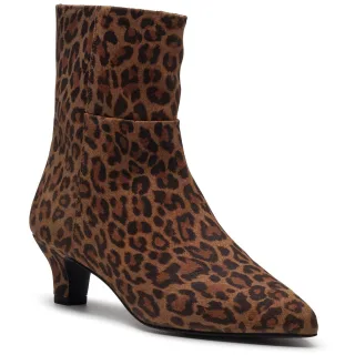Hush Puppies Nahla Absatzleder Damen Leoparden Stiefeletten