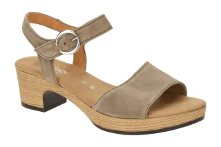 Gabor Sandalette 82.071.34 Riemchen Plateau-Sandalette Braun Sesamo Textil Fu...