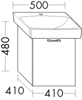 Burgbad Waschtischunterschrank zu Keramik-Waschtisch Sys30 PG3 Diago 480x410x410 Weiß Hochglanz, WVM WVMD041F1507