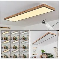 hofstein Deckenleuchte »Vacil« dimmbare Deckenlampe aus Metall, MDF, Schwarz/Weiß/Holzoptik, 6000 Kelvin, 36 Watt, 225-2250 Lumen, dimmbar über beiliegende Fernbedienung