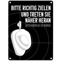speecheese Metallschild Bitte richtig zielen… Toilette Urinal Metallschild in 15x20 cm mit