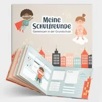 Amari Poesiealbum Freundebuch Schulfreunde Grundschule für Kinder, Poesiealbum, Erinnerungen Schulzeit, Geschenk Einschulung, 24 Freunde