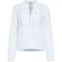ONLY Hemdbluse ONLLENNYO LS EMBROID V-NECK aus Viskose