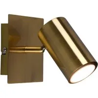 TRIO Leuchten LED Wandstrahler, Dimmfunktion, LED wechselbar, Warmweiß, innen kleine Lese-lampe Bett, Treppenhaus Wand gold-en, Höhe 15cm