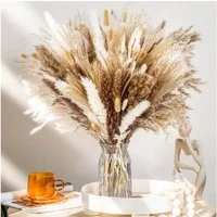 Trockenblume Pampasgras Getrocknet, 110 Stück Trockenblumen Set, Boho Heim Decor, FELIXLEO