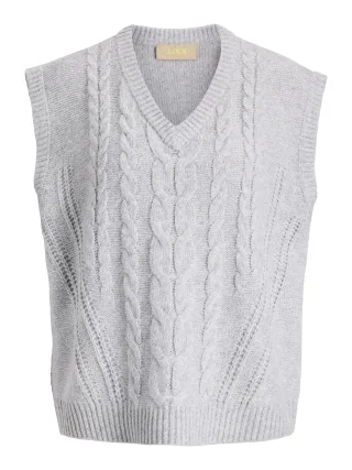JJXX - JXJOSIE VEST KNIT Grey Melange - Gr. - S