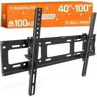 RICOO TV-Wandhalterung TV Wandhalter 37"- 80" max 100 Kg Belastungsgewicht neigbar R07, (bis 80 Zoll, VESA 300x200 bis 700x400, 1-tlg., fest, neigbar, für 37 Zoll/ 94 cm - 80 Zoll/ 203 cm Diagonale stabil, flach bis 30° neigbar Wandabstand 65 mm ultr