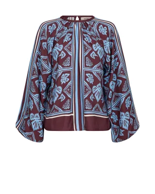 MOS MOSH - MMMilkey Linocut Blouse port royale - Gr. - XS