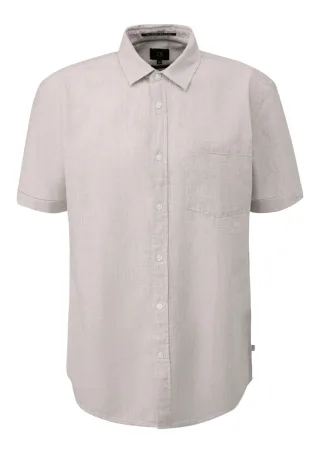 Q/S designed by - Regular Fit: Leinenmix-Hemd braun - Gr. - M