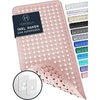 Homerella Badematte rutschfest Hautsensitiv 88x39cm, INKL. AUFHÄNGUNG, Antirutschmatte Badewanne BPA frei, Duschmatte schimmelresistent & maschinenwaschbar