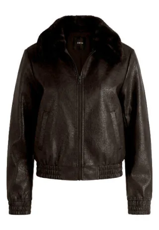 zero - Bomberjacke in Lederoptik schwarz - Gr. - 40