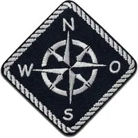 Mono-Quick Aufnäher Bügelbild, Aufbügler, Applikationen, Patches, Flicken, zum aufbügeln, Polyester, Kompass Maritim - Größe: 7 x 7 cm