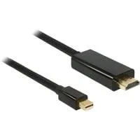 Adapterkabel miniDP Stecker > HDMI-A Stecker schwarz, 2 Meter