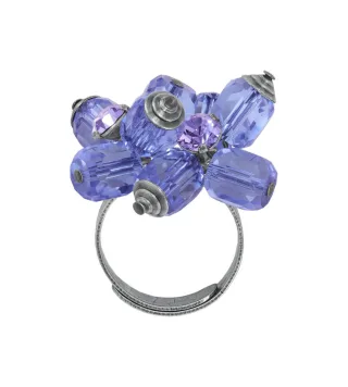 konplott - Ring - Crystal Snake blau
