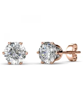 Geburtsstein April Ohrringe - Rose Gold und Kristall