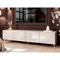 ALLHOUSE24 TV-Schrank LOGANTE 200 cm Breite Unterschrank TV Lowboard Metall Füße (2 x Schränke 100 cm breit) 200 cm Breite