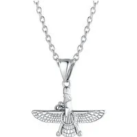 LuxusKollektion Kette mit Anhänger Faravahar Anhänger Halskette Edelstahl Zoroastrismus Persisch