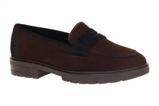 ara 12-11229 03 CAMBRIDGE Damen Slipper Loafer dunkelbraun/dunkelblau - High ...
