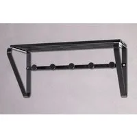 HAKU Garderobenleiste Flurgarderobe, Garderobe, Garderobenhaken, Garderobenleiste, rechteckig - aus Metall Schwarz - B/T/H 45/18/20 cm