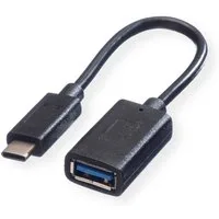 VALUE USB 3.2 Gen 1 Kabel, USB Typ C - A, ST/BU, OTG USB-Kabel, USB Typ C (USB-C) Männlich (Stecker), USB 3 Typ A Weiblich (Buchse) (15.0 cm)