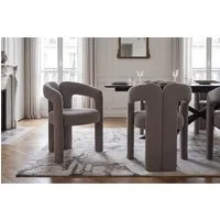 riess-ambiente Polsterstuhl ARCH greige - Chenille, Stoff, mit Armlehne, Rundum-Bezug, Polsterung (Einzelartikel, 1 St), modern und außergewöhnlich - ideal für Küche, Schlaf- oder Gästezimmer