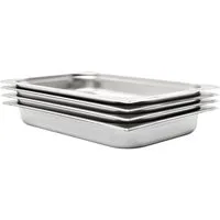 vidaXL Thermobehälter Gastronormbehälter 4 Stk. GN 1/1 65 mm Edelstahl, Edelstahl