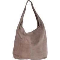 MIRROSI Beuteltasche Damen aus Wildleder, Made in Italy, Shopper Tasche (ca.33x32x16cm)