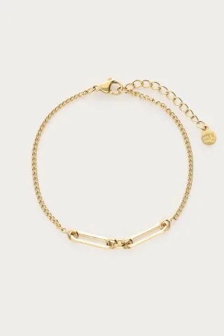 My Jewellery - Minimalistisches Armband mit zwei ovalen Gliedern gold - Gr. - OS