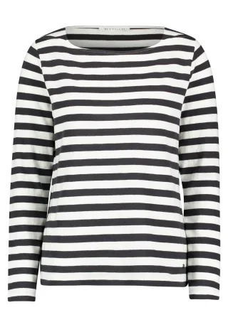 Betty & Co - Ringelshirt Grau/Weiß - Gr. - M