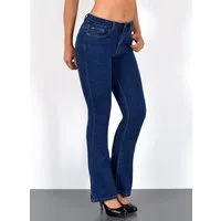 ESRA Bootcut-Jeans Bootcut Jeans Damen High Waist Stretch Wide Leg Jeans bis Übergröße B1 Damen Bootcut Jeans High Waist Damen Schlaghose Jeans weites Bein Hose