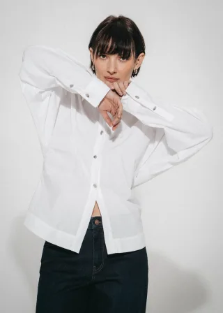 Jane Lushka - Luna cotton poplin blouse white - Gr. - M