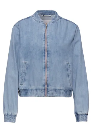 Street One - Lässiger Blouson mit Reißverschluss und Rippbündchen blau - Gr. - 38