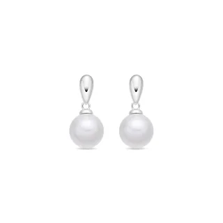 Luxenter White Pearl Ohrringe mit silberner Oberfläche – Mobe