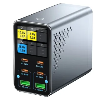 [GaN Tech] WLX-G3 140W 6-Port USB PD Charger 2USB-A+4USB-C PD3.1/3.0 QC3.0 PPS SCP AFC Fast Charging Desktop Charging St