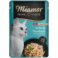 Miamor Feine Filets Huhn & Thunfisch in Sauce 100 g - 24 Stück, Nassfutter für: Katze