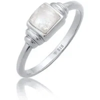 Elli Premium Fingerring Mondstein Quadrat Vintage 925 Silber