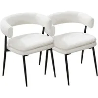 WAHSON OFFICE CHAIRS Esszimmerstuhl 2er Set Chenille-Polsterstühle für Küche/Esszimmer