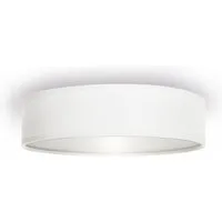 smartwares LED Deckenleuchte, Dimmfunktion, LED wechselbar, Warmweiß, mit Stoff Lampen-schirm Weiß, Design-klassiker für Treppenhaus, Ø 40cm