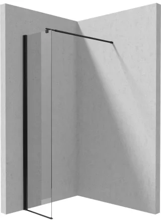 Neuesbad Dusche Wand WALK-IN Schwarz 30 CM mit Weissglas NB1DEKTSN83P1