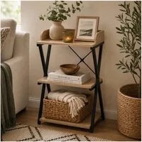 HTI-Living Standregal Regal Cedrik mit 3 Regalfächern Artisaneiche-Schwarz, Stück 1-tlg.