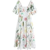Next Midikleid Midikleid mit Puffärmeln (1-tlg)