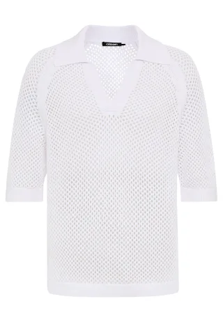 Olsen - Pullover Short Sleeves white - Gr. - 48