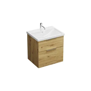 Burgbad Keramik Waschtisch-Set Eqio Eiche Dekor Urban/Alpinweiss, SEYQ063F5662C0001 SEYQ063F5662C0001