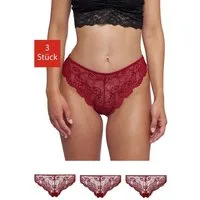SNOCKS Brasilslip Damenslips aus Spitze Unterhose (3-St) aus weicher Spitze mit Blütenelementen, bequem und elegant